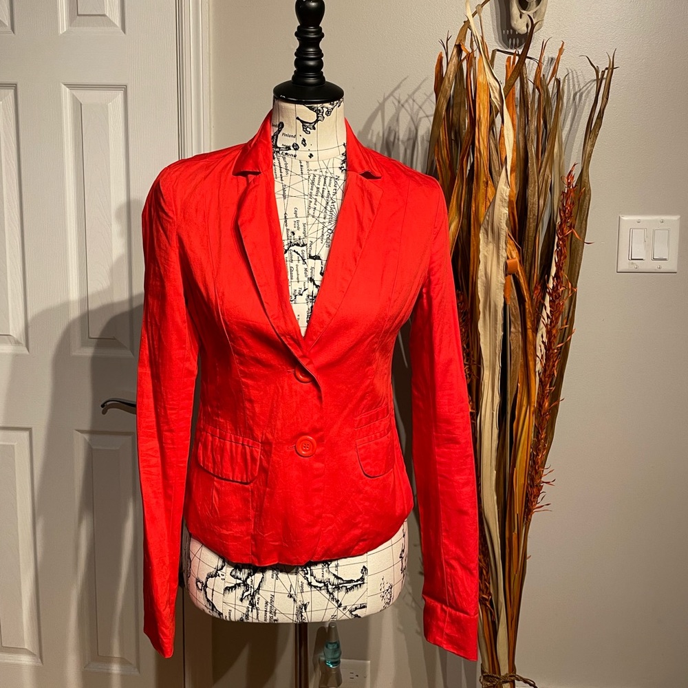 NWOT Ashley 100% Cotton Vintage Y2k Tailored 2-Button preppy vibrant blazer M